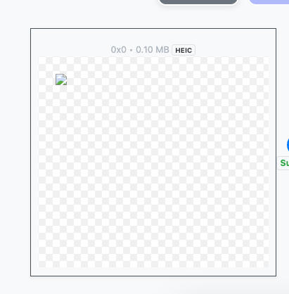 A blank heic image preview in browsers