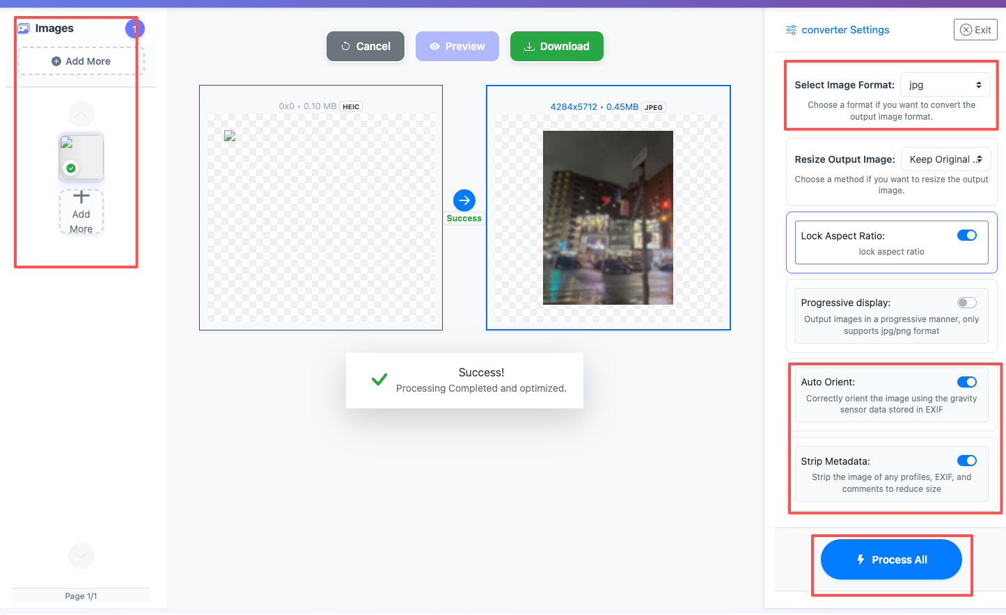 edit the settings for heic to jpeg