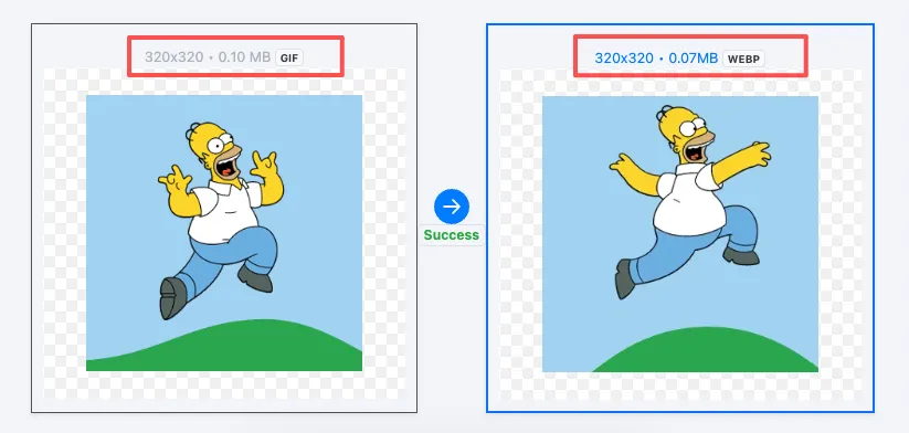 Convert GIF to WebP to save image size