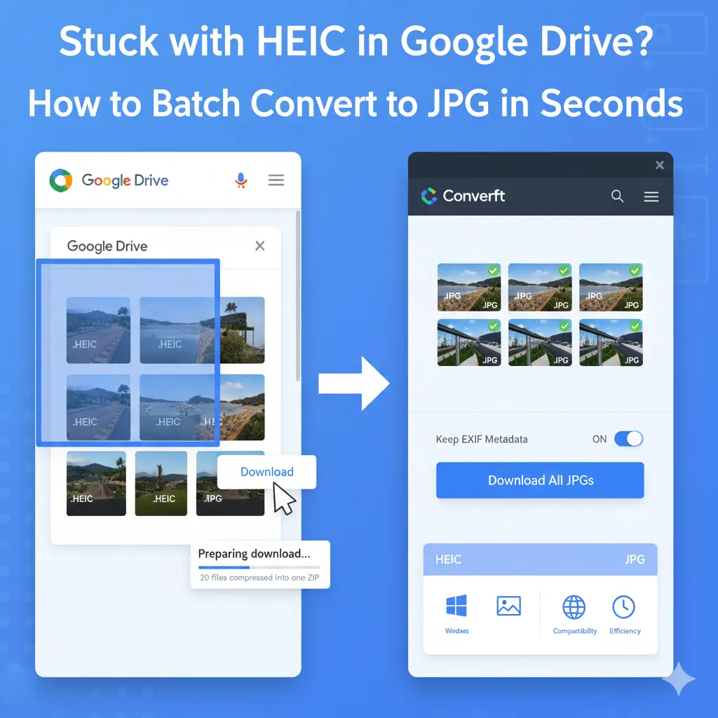 How to Convert HEIC to JPG in Google Drive (2026) — Free & Batch