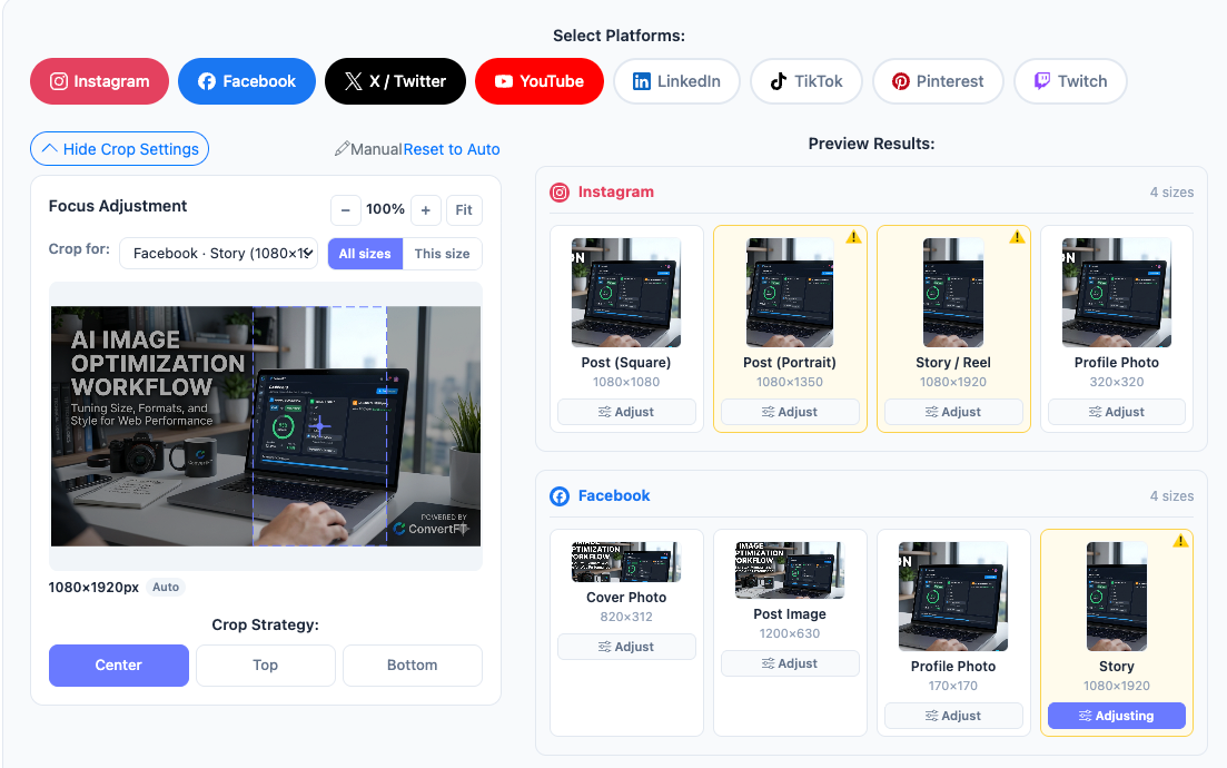 Stop Manually Resizing Images: Generate 27 Social Media Sizes from One Image for Free