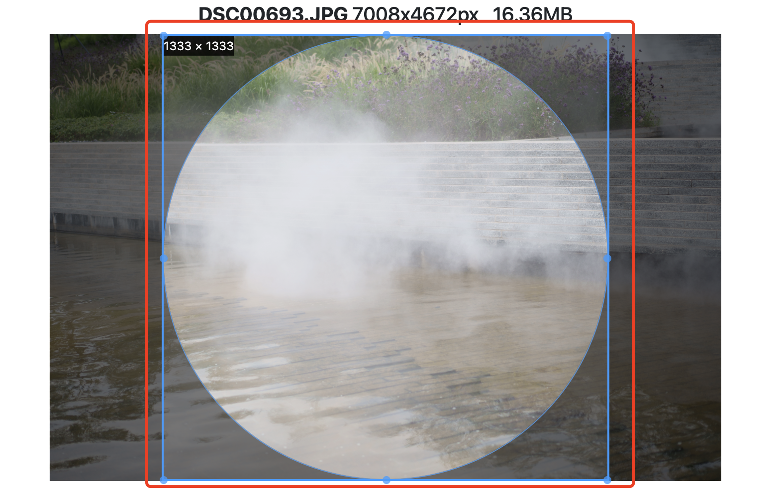 select circle area from image