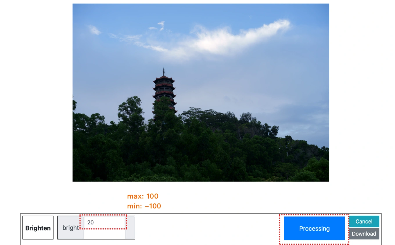 Adjusting image brightness settings