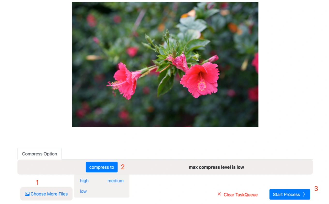 edit the settings for compress image
