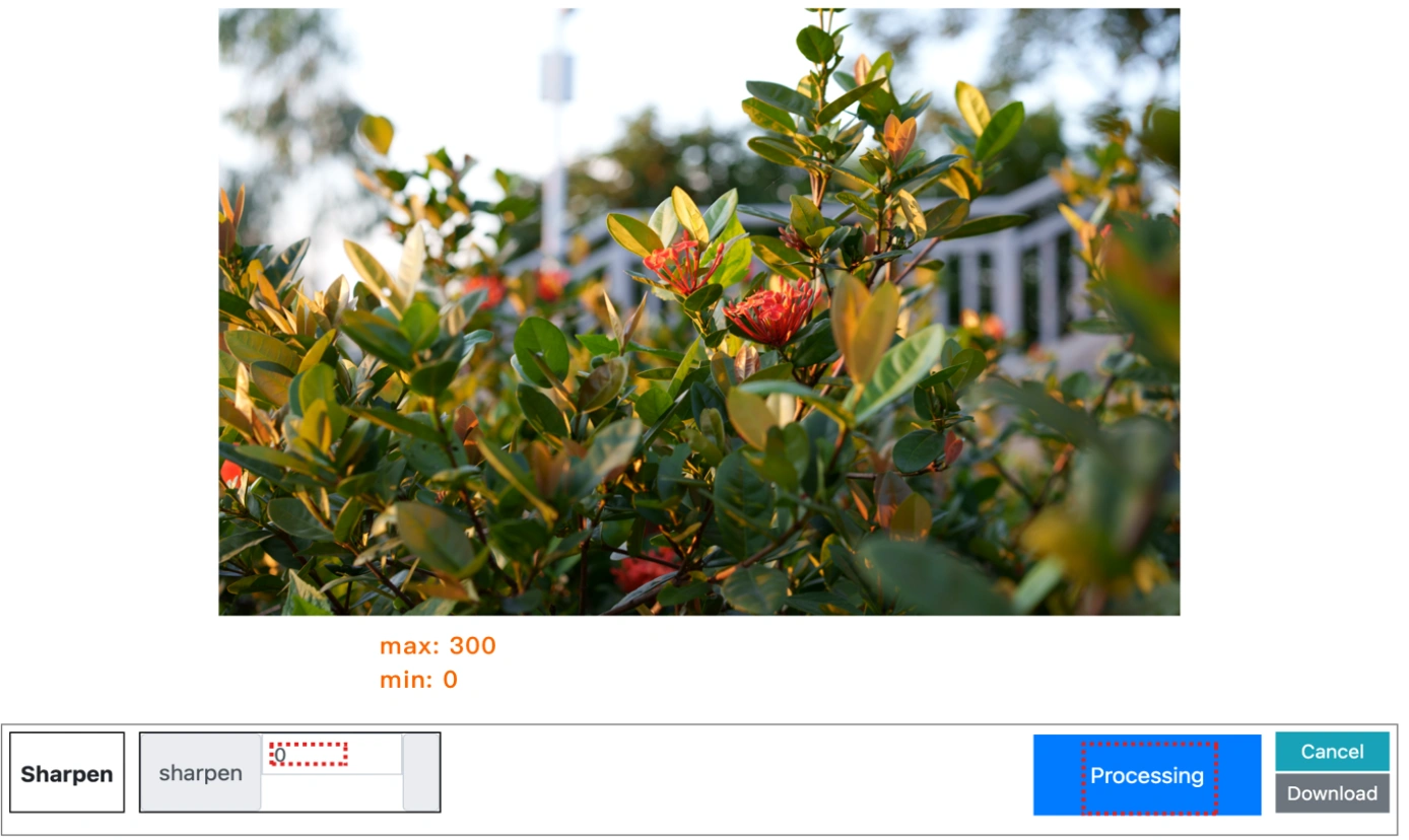 edit the Settings for sharpen image